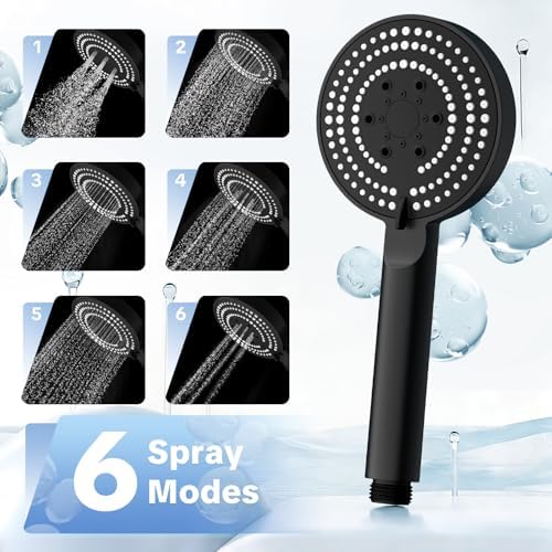 OFFO Filtered Shower Head with Hose, 20 Stage Shower Head with Filters with 60" Shower Hose, 4” Face High Pressure 6-Mode to Remove Chlorine, Matte Black - Image 4