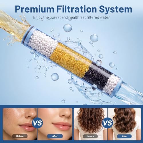 MakeFit Dual Filtered Rain Shower Head Combo, High Pressure Handheld Shower Head with Adjustable Bar - Rainfall Shower Head And Showerhead with Filter for Hard Water - Removes Chlorine(Gold) - Image 4