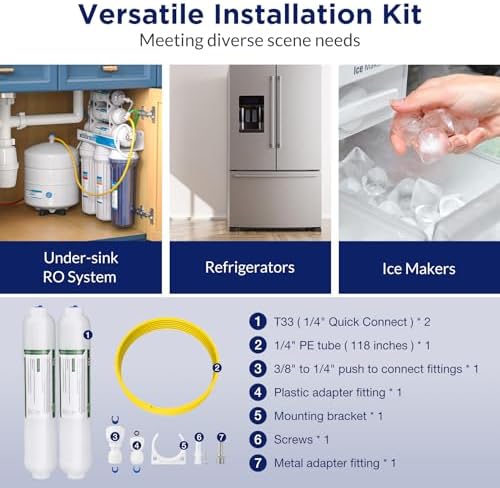 Membrane Solutions Inline Water Filter Kit for Refrigerator and Ice Maker - Image 5