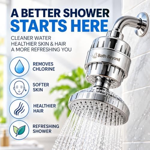 Shower Filter Vitamin C 15 Stage High Output Water Filter With cartridge for Hard Water - Shower Head Filter Removes Chlorine Fluoride and Improves The Condition of Your Skin, Hair - Image 2