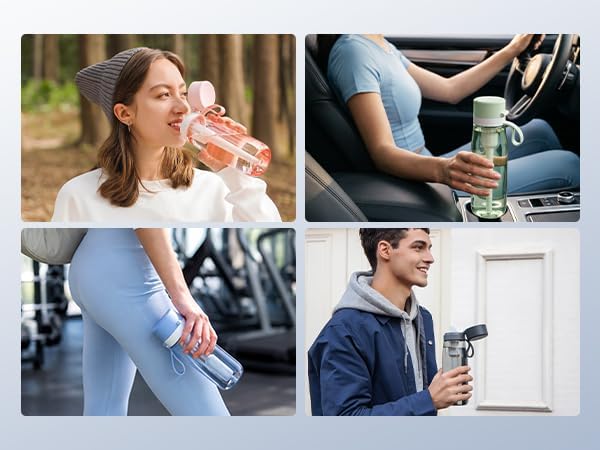 PHILIPS Filtered Water Bottle, BPA-Free Tritan, Travel Portable 22oz Green - Image 3