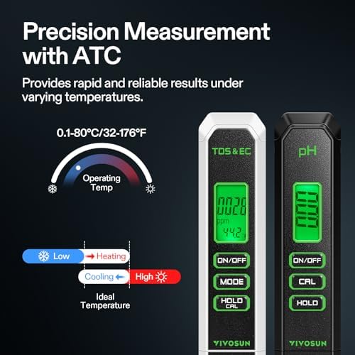 VIVOSUN Digital pH Meter TDS EC Meter for Water 0.01 Accuracy Hydroponics - Image 4
