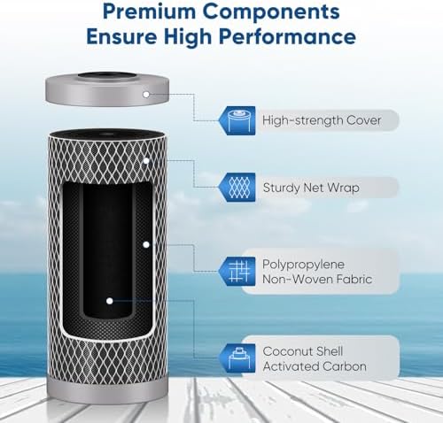 PUREPLUS 10"x4.5" Whole House Water Filter, Lead Removal, 5 Micron, 2 Pack - Image 2