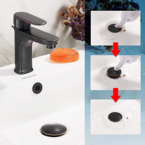 REGALMIX Vessel Sink Drain,Bathroom Pop-up Drain with Detachable Basket Stopper, Anti-Explosion and Anti-Clogging Drain Strainer, Sink Drain Assembly with Overflow Oil Rubbed Bronze, RWF083K - Image 3