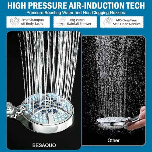 BESAQUO 9 Settings High Pressure Filtered Shower head with Handheld - Image 4