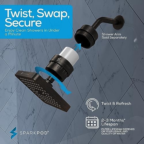 SparkPod Filtered Shower Head, 23-Stage, 6" Square, Oil-Rubbed Bronze - Image 7