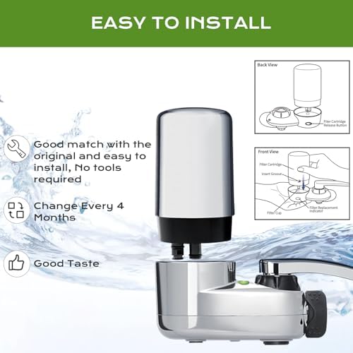 Faucet Water Filter, Replacement for Brita Faucet Filter - Fits All Tap Water Filters Compatible with Brita 36311 On Tap Faucet Filters System for Sink FR-200 FF-100, 4 Pack - Image 3