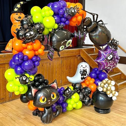 Halloween Balloon Arch Kit, 129Pcs Orange and Black Latex Balloons - Image 4