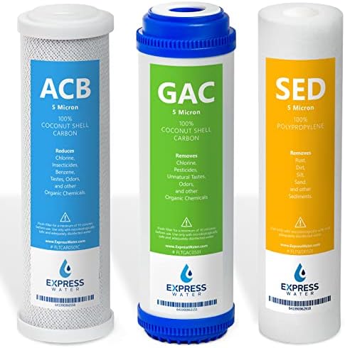 Express Water Under Sink Replacement Filter Set, 3 Filters, 10 Inch by ExpressWater