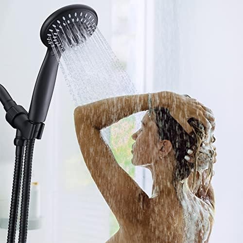 Briout Handheld Shower Head High Pressure 5-Settings with Hose, Matte Black - Image 7