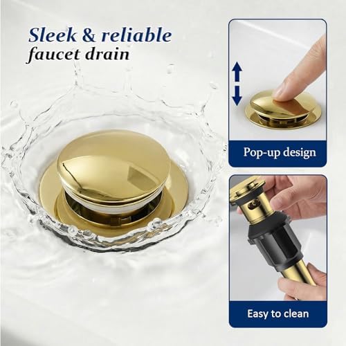 BWE Solid Brass Brushed Gold Waterfall Bathroom Faucet for Modern & Classic - Image 5