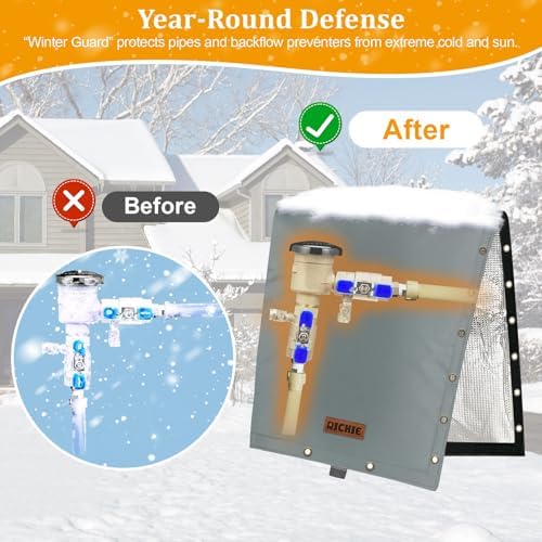 RICHIE 2-Way Opening Backflow Preventer Cover (5°F) Heavy-Duty 5-Layer Insulated Enclosure, All-Weather Protection for Outdoor Pipe, Irrigation Sprinkler Valve, Well Water Pump, 24" W x 30" H Grey - Image 4