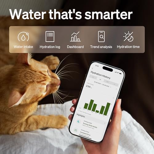 PETLIBRO Upgrade Cat Water Fountain Stainless Steel Tray, Dockstream 2 Cat Fountain Indoor, 3L/101oz Auto Cat Fountains for Drinking, App Monitoring Pet Water Fountain Dog, 5G WiFi Cat Water Dispenser - Image 2