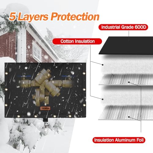 Backflow Preventer Insulation Cover for Vacuum Breaker, 21"W x 16"H, Black - Image 3