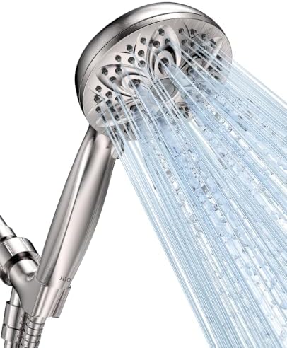 JDO Handheld Shower Head, 6 Spray Settings, Brushed Nickel Finish by JDO