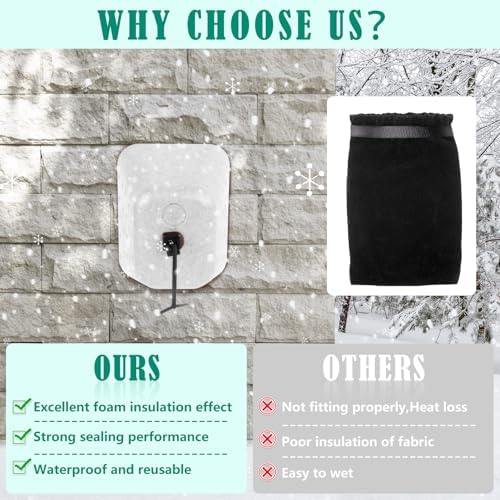 2 Pack Outdoor Faucet Covers for Winter, Heavy Duty Faucet Spigot Covers - Image 4