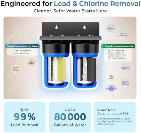 iSpring WGB21B-PB 2-Stage Lead & Chloramine Whole House Water Filter System - Image 3