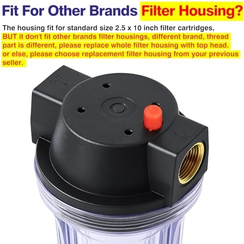 Geekpure 10 Inch Whole House Slim Water Filter Housing - 3/4"NPT Brass Port - Image 2