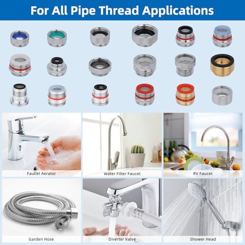 18pcs Brass Faucet Adapter Kit, Metal Faucet Aerator Adapter, Male Female - Image 3