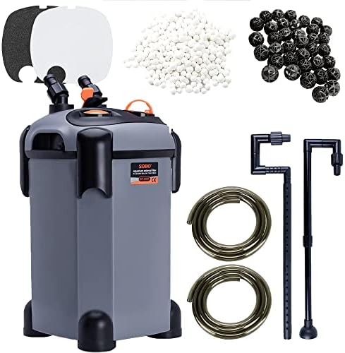 SUNWEN Aquarium External Ultra-Quiet Canister Filter, Fish Tank Water Circulation Filter with Filter Media 171/225/266/317/397GPH - Image 3