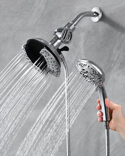 INAVAMZ 2 in 1 Shower Head with Handheld Combo High Pressure Chrome 2.5 GPM - Image 2