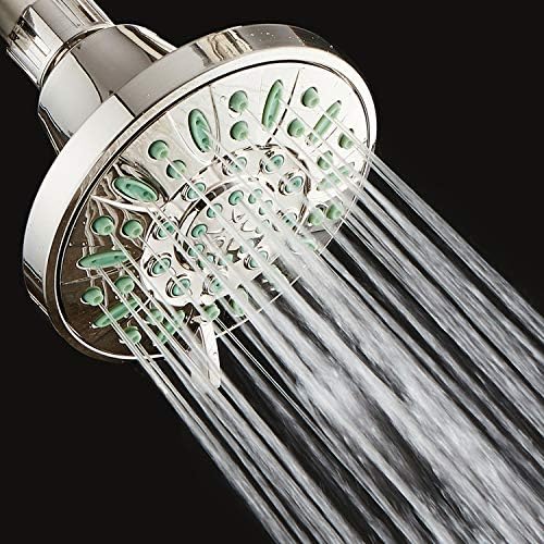 AquaDance Antimicrobial/Anti-Clog High-Pressure 6-setting Shower Head, Microban Nozzle Protection from Growth of Mold, Mildew & Bacteria for Stronger Shower! (Brushed Nickel Finish/Coral Green Jets) - Image 6