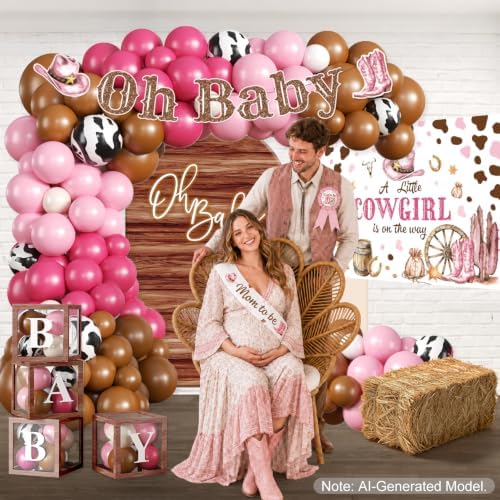 266pcs Cowgirl Baby Shower Decorations for Girls, Serves 25 - Image 4