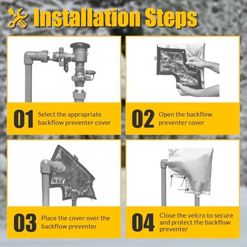 Backflow Preventer Cover Insulated Pouch 5°F - Pressure Vacuum Breaker Cover (13" W x 12" H) - Enhanced 5 Layers Protection for Pressure Vacuum Breakers, Sprinkler Valve Winter Water Well Pump Covers - Image 6