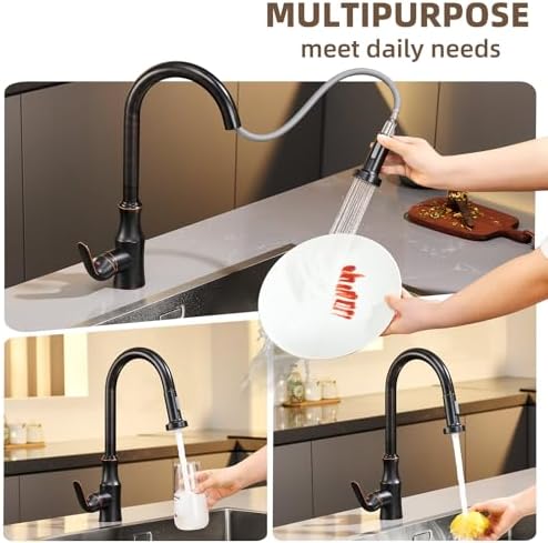 Angle Simple Kitchen Faucet Head Oil Rubbed Bronze, Sprayer Replacement - Image 4
