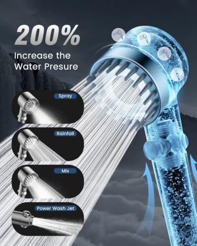 Filtered Shower Head with Handheld,4 Filters,High Pressure Shower Heads - Image 3