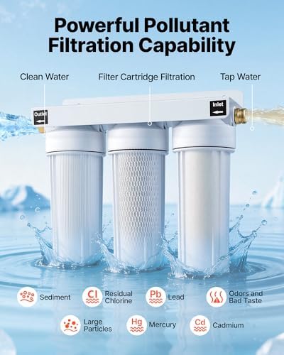 VEVOR RV Water Filter Replacement Cartridge, 5-Micron 3 Pack 3 Stage Premium RV Water Filtration Replacement Cartridge for 2.5" x 10" Filter Housing, Reduces Sediment, Particles, Chlorine, and Odors - Image 3