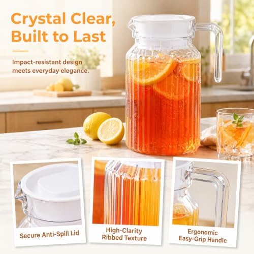 IMIKEYA Plastic Water Pitcher 600ml Shatterproof Plastic Pitcher Water Jug Great for Iced Tea, Sangria, Lemonade, Juice, Milk and More - Image 4