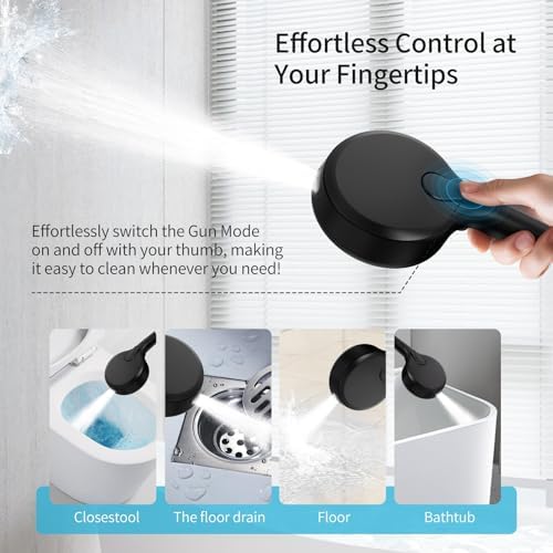 Filtered Shower Head with Handheld, 9 Spray Mode High Pressure Shower Head with 4 Filters, Hard Water Filter Showerhead - Remove Chlorine, Matte Black - Image 7