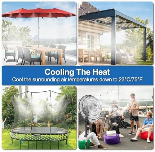 Outdoor Mister System for Outside Patio, Misting Cooling Kit+Timer 65Ft|20M - Image 2