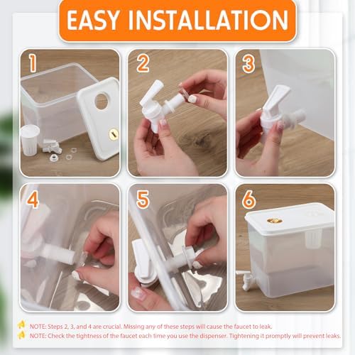 Domensi 8 Pack Drink Dispenser for Fridge with Spigot, 2 Gallon - Image 4
