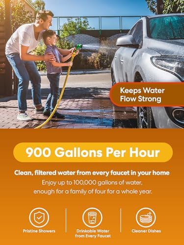 Brio 3-Stage Whole House Filtration System, Anti-Scale, 900 GPH, 4.5" x 20" Sediment, PHO, and CTO Carbon Block Filters Included w/Lifespan of 12 Months - Image 6