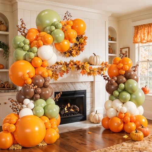 Green Fall Balloon Arch Kit for Autumn Baby Shower Decorations - Image 2