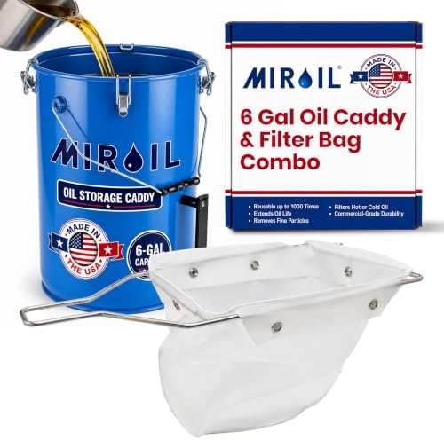 MirOil Blue Filter Pot Combo, Oil Pot and Filter Bag Set, 6 Gallon by MirOil
