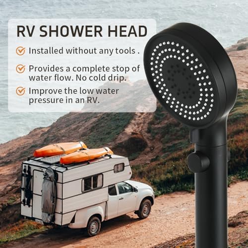 Handheld Shower Head with Hose 60 Inch, High Pressure Shower Head with On Off Switch Button 3 Modes, Matte Black - Image 5