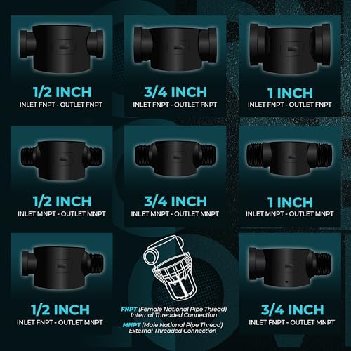 Inline Water Filter – 3/4" MNPT to MNPT, Fine Mesh Sediment Filter with Crystal Resin Balls for Whole House, Under Sink, Shower, Washing Machine, Garden Hose, Tap – Reusable Pre-Filter Strainer - Image 3