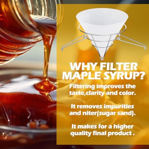 Tandefio 16 Pcs Maple Syrup Filter Set 1 Maple Syrup Filter 15 Cloth Filter Cones Deep Fryer Oil Filter Stand Non Woven Filter Cone Cooking Oil Filter for Maple Syrup Making and Oil - Image 5