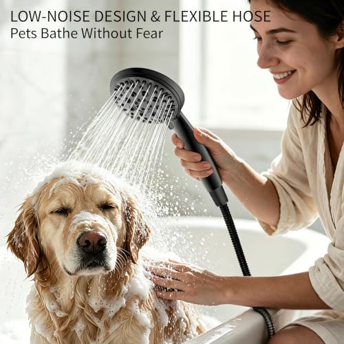 Matte Black Shower Head, 6 Spray Modes Handheld Showerhead - Image 3