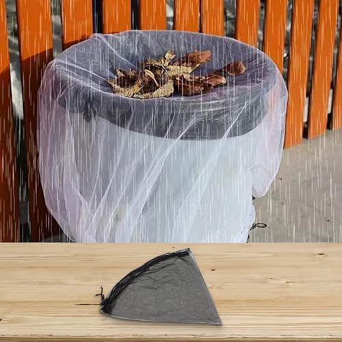 Rain Net Cover With Drawstring, Fine Mesh Lid For Small Diameter Water Buckets, PE Nylon Screen Prevents Leaves Debris And Flies, Black(80cm) - Image 6