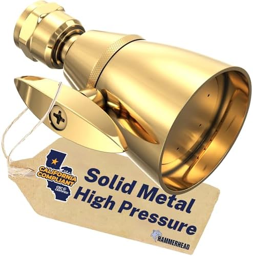 HammerHead Metal High Pressure Shower Heads 2 Inch Flow Boosting Showerhead by HammerHeadShowers
