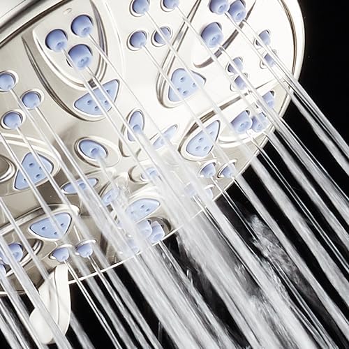 AquaDance Antimicrobial – Anti-Clog High-Pressure 6-Setting Shower Head with Microban Nozzle Protection from Growth of Mold, Mildew & Bacteria for Stronger Shower! 4" Sunset Blue - Image 7