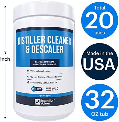 Essential Values Distiller Cleaner Descaler, 2 LB Citric Acid Cleaning Powder for Distilling Machines & Kettles - Removes Limescale & Mineral Buildup - Image 3