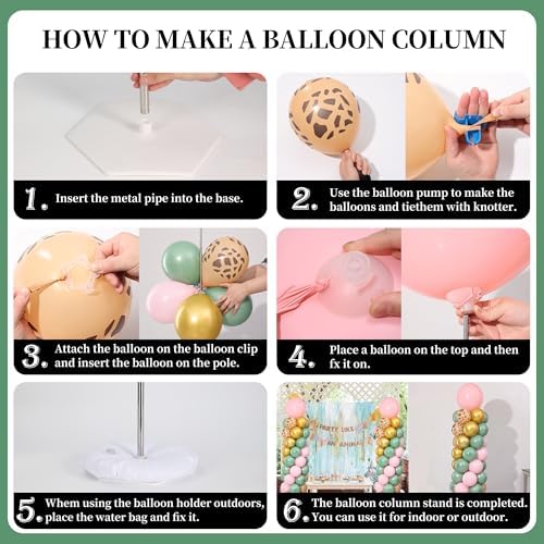 Pink and Green Gold Balloon Column Stand Kit Set of 2 for Floor - Image 6