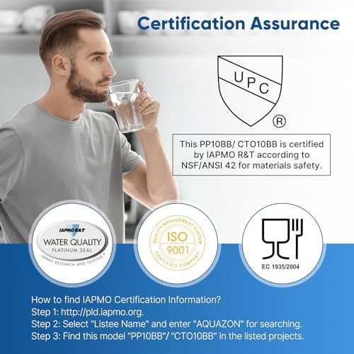 PUREPLUS 10"x4.5" Whole House Water Filter Combo, Sediment & Carbon - Image 6