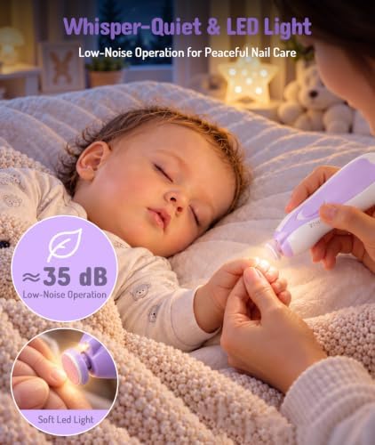YASEW Baby Grooming Kit with Electric Nail Trimmer, Baby Shower Gift Purple - Image 3