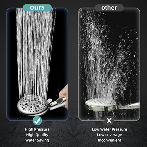 Cobbe 9 Spray Modes Handheld Shower Head, Water-Saving, Chrome - Image 5